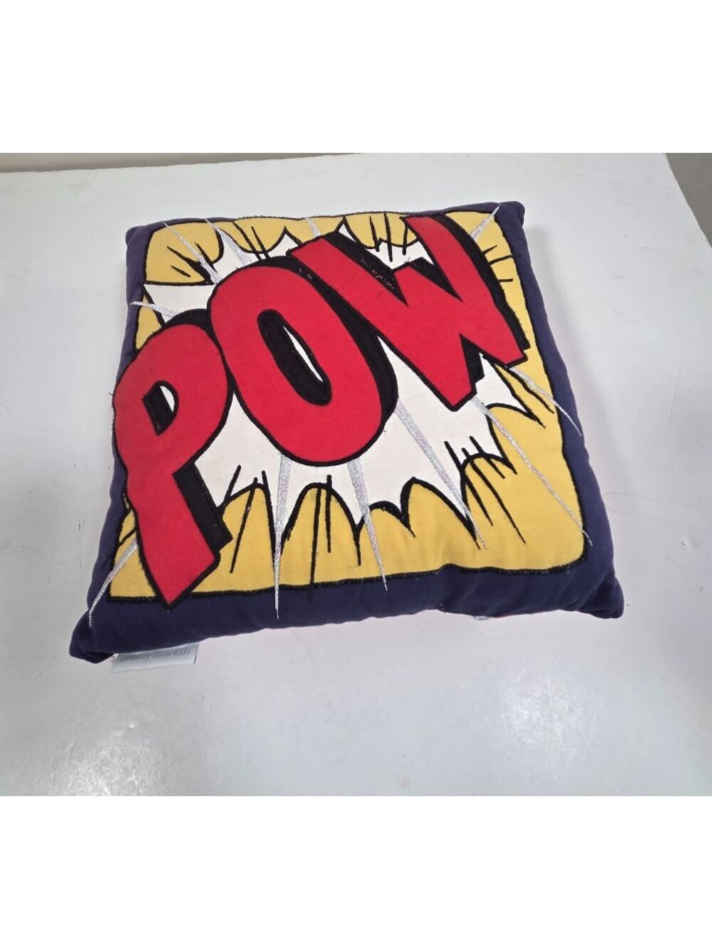 Pottery Barn Kids Superhero POW Accent Pillow Comic Pop Art Kids Room Decor